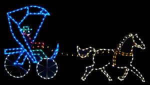 7' Horse And Buggy Holiday Light Display