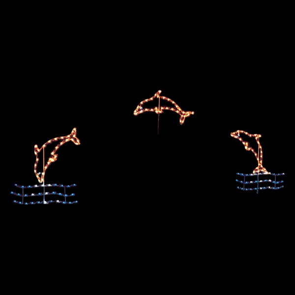 10' Animated Dolphin Arch Holiday Light Display