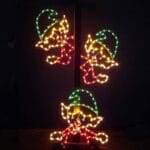 4' Animated Peeker Elves Holiday Light Display