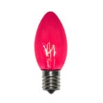 C9 Incandescent Transparent Pink Bulbs