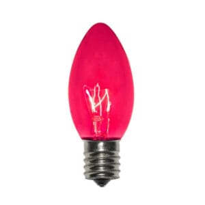 C9 Incandescent Transparent Pink Bulbs