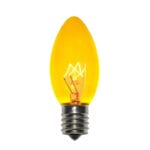 C9 Incandescent Transparent Yellow Bulbs