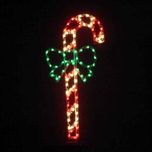 6' Candy Cane & Bow Holiday Light Display