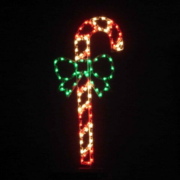 6' Candy Cane & Bow Holiday Light Display