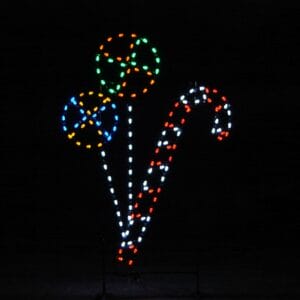 6' Candy Cane & Lollipops Holiday Light Display