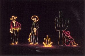 Cowboy Scene Holiday Light Display