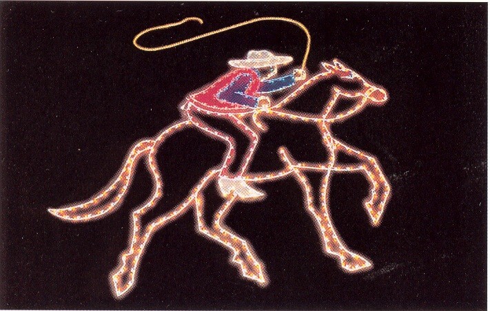 8' Cowboy On Horse Holiday Light Display