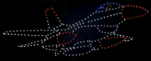 7' Custom Jet Fighter Holiday Light Display