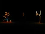 11' Animated Deer Playing Football Holiday Light Display