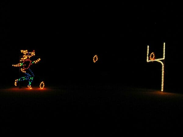 11' Animated Deer Playing Football Holiday Light Display