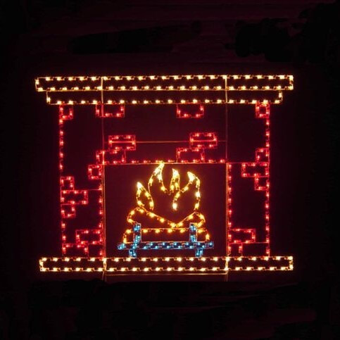 6' Fireplace Holiday Light Display