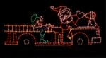 10' Santa Fire Truck Holiday Light Display