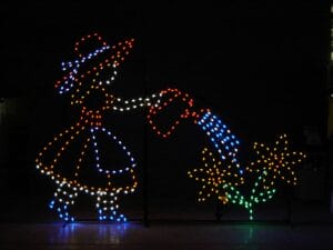 8' Girl Watering Flower Holiday Light Display