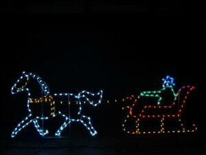 5' Horse And Sleigh Holiday Light Display