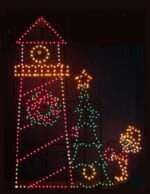 16' Lighthouse Tree And Elf Holiday Light Display