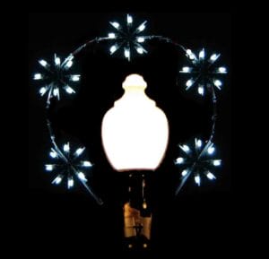 4' Lamppost Starburst Pole Mount Holiday Light Display