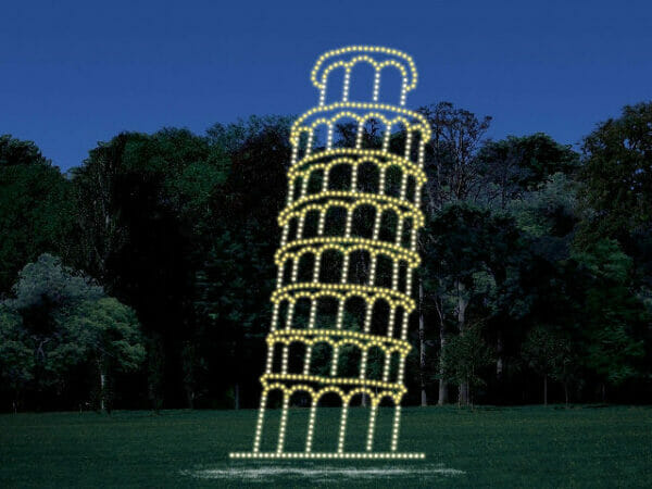 Leaning Tower Of Pisa Holiday Light Display
