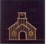 Old School House Holiday Light Display