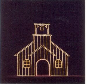 Old School House Holiday Light Display