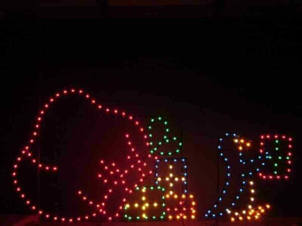 6' Penguin With Santa's Bag Holiday Light Display