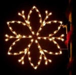 4' Silhouette Petal Snowflake Holiday Light Display