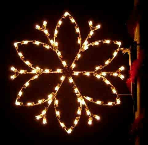 4' Silhouette Petal Snowflake Holiday Light Display