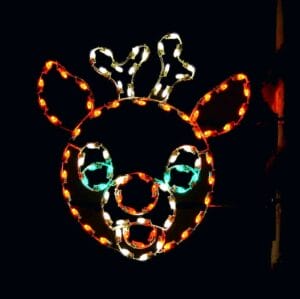4' Silhouette Deer Face Holiday Light Display