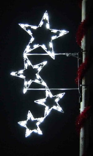 5.5' Silhouette Four Falling Stars Holiday Light Display