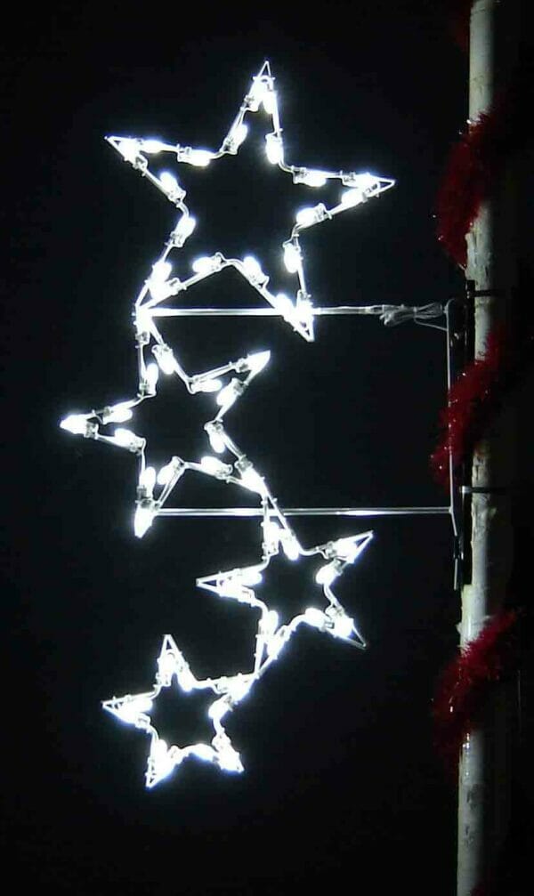 5.5' Silhouette Four Falling Stars Holiday Light Display