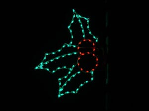 6' Holly With Berries Pole Mount Holiday Light Display