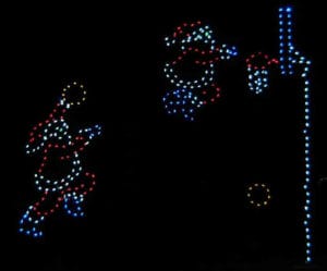 14' Animated Santa Playing Basketball Holiday Light Display