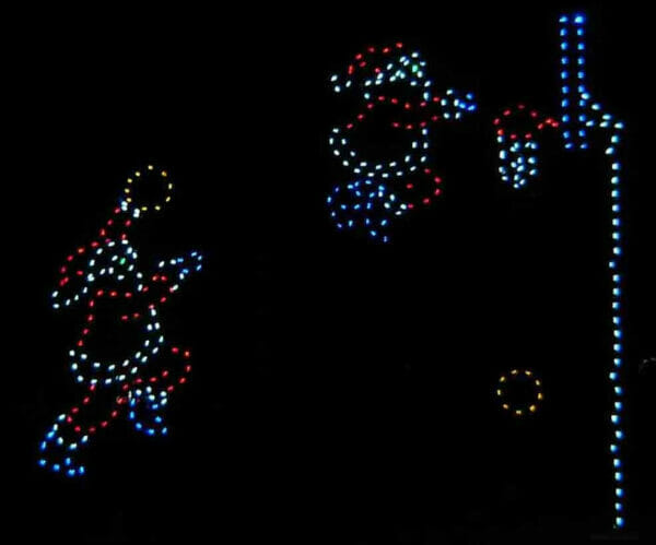 14' Animated Santa Playing Basketball Holiday Light Display