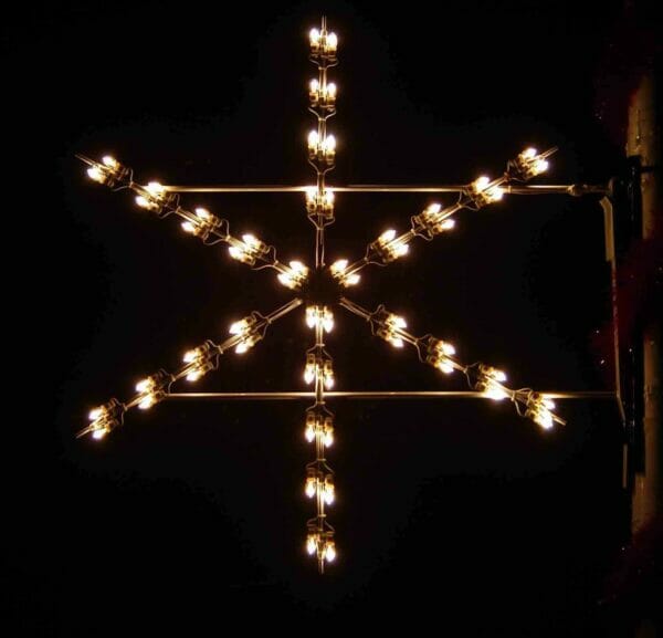 4' Silhouette Simple Burst Snowflake Holiday Light Display
