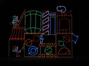 12' Animated Toy Factory Holiday Light Display