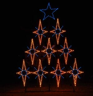 Tree Made Of Stars Holiday Light Display