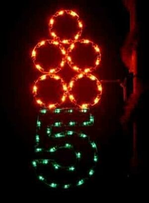 5' Twelve Days Of Christmas - Day 5 Pole Mount Holiday Light Display