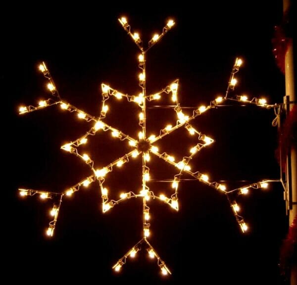 5' Sparkle Snowflake Pole Mount Holiday Light Display