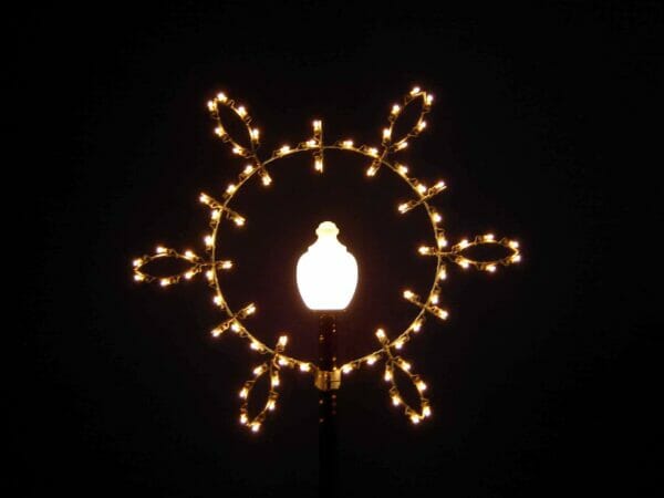 6' Lamppost Teardrop Snowflake Holiday Light Display