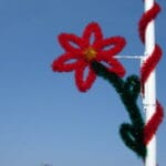 5' Garland Single Poinsettia Holiday Light Display