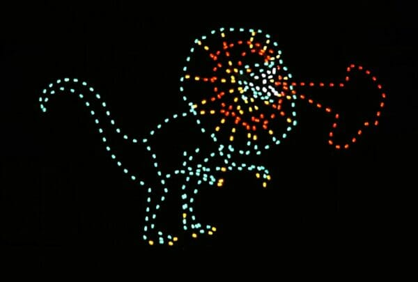 8' Animated Dilophosaur Holiday Light Display