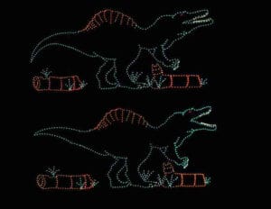 17' Animated Spinosaurus Holiday Light Display