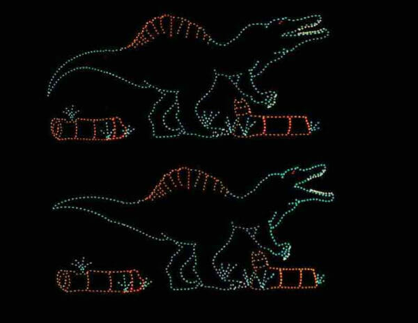 17' Animated Spinosaurus Holiday Light Display