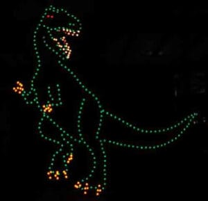 16' Animated T-Rex Holiday Light Display