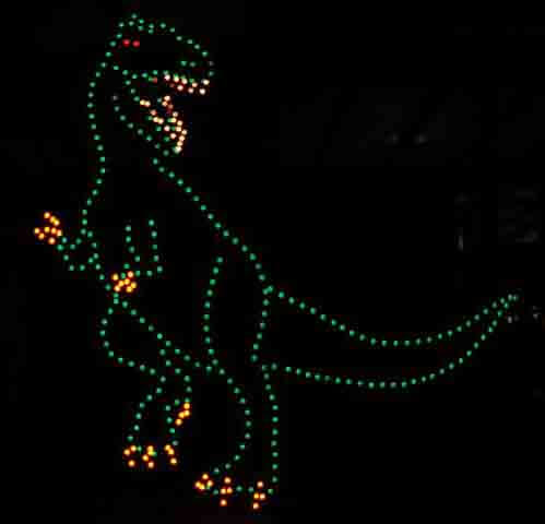 16' Animated T-Rex Holiday Light Display