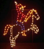 8' Cowboy On Rearing Horse Holiday Light Display