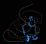 8' Dog With Lights Holiday Light Display