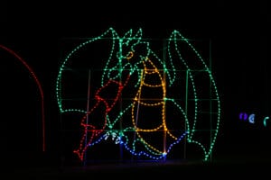 15' Animated Dragon With Fire Holiday Light Display