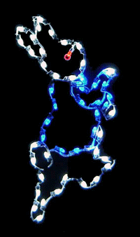 4' Running Bunny Holiday Light Display