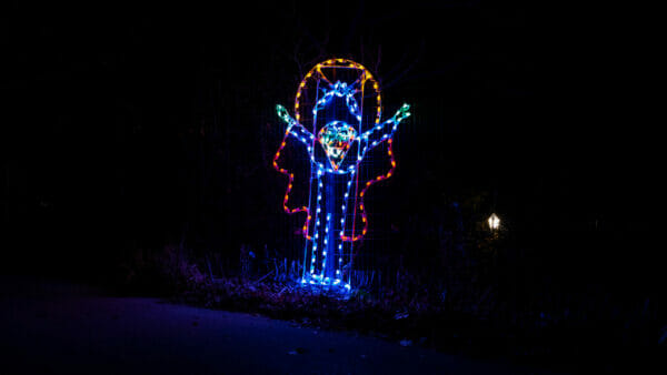 7' Dracula with Animated Bat Halloween Light Display