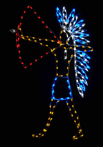 8' Indian With Bow And Arrow Holiday Light Display